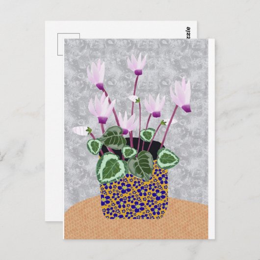 Cyclamen Briefkaart (Voorkant / Achterkant)