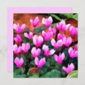 Cyclamen Flowers Uitnodiging (Voorkant / Achterkant)