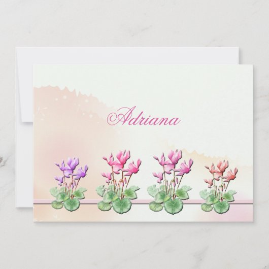 Cyclamen Planten Notecard Notitiekaartje (Voorkant)