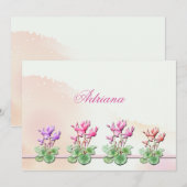 Cyclamen Planten Notecard Notitiekaartje (Voorkant / Achterkant)