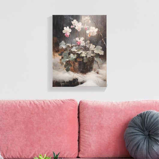  Cyclamen Stretched Canvas Muurkunst (Insitu (Woonkamer))