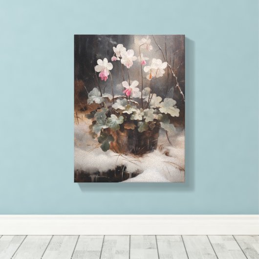  Cyclamen Stretched Canvas Muurkunst (Insitu (Houten vloer))