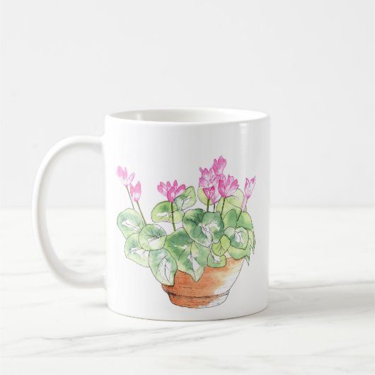 Cyclamen van Waterverf Koffiemok (Links)