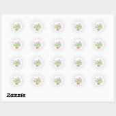 Cyclamen van Waterverf Ronde Sticker (Vel)
