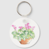 Cyclamen van Waterverf Sleutelhanger (Voorkant)