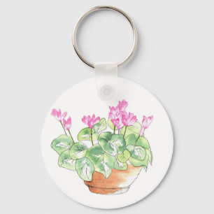 Cyclamen van Waterverf Sleutelhanger