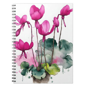 Cyclamen - Watercolor bloemen Notitieboek