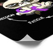 Cycle Cat Paarse Lint Fibromyalgie Bewustzijn 1 Poster (Hoek)