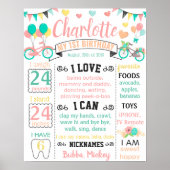 Cycle Hearts Spring Birthday chalkboard Poster (Voorkant)