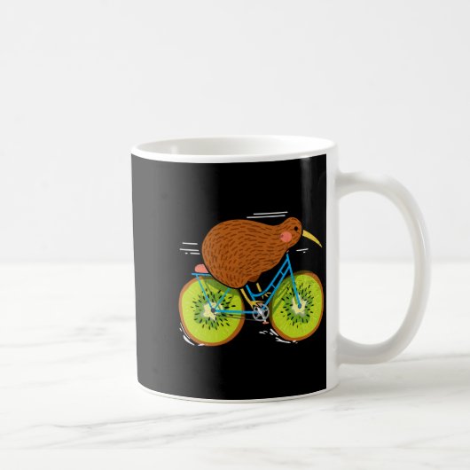 Cycle New Zealand Funny Kiwi On A Bicycle Design I Koffiemok (Rechts)
