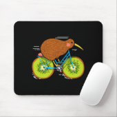 Cycle New Zealand Funny Kiwi On A Bicycle Design I Muismat (Met muis)