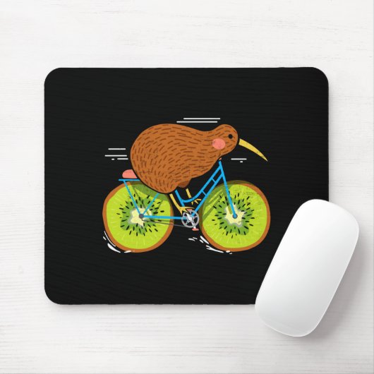 Cycle New Zealand Funny Kiwi On A Bicycle Design I Muismat (Met muis)