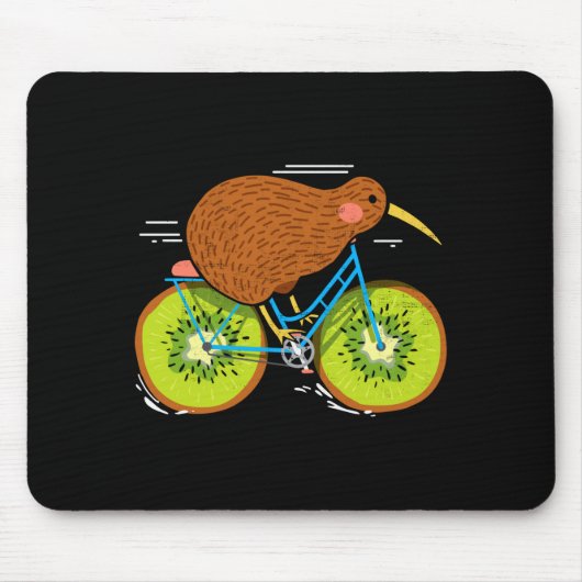 Cycle New Zealand Funny Kiwi On A Bicycle Design I Muismat (Voorkant)