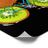 Cycle New Zealand Funny Kiwi On A Bicycle Design I Poster (Hoek)