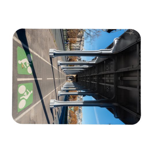 Cycle Path on the pont Bir-Hakeim - Parijs, Frankr Magneet (Horizontaal)