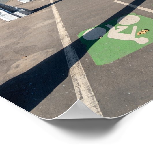 Cycle Path on the pont Bir-Hakeim - Parijs, Frankr Poster (Hoek)