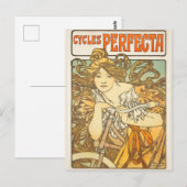 Cycle Perfecta Mucha  Franse Art Nouveau Briefkaart (Voorkant / Achterkant)