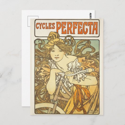 Cycle Perfecta Mucha Franse Art Nouveau Briefkaart (Voorkant / Achterkant)