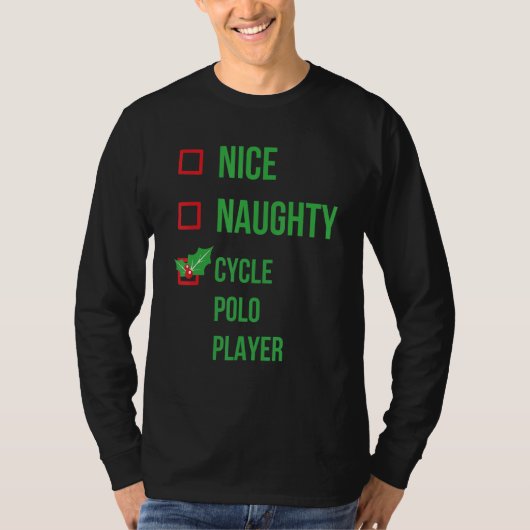 Cycle Polo Player Funny Pajama Kerstmis (Voorkant)
