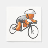 Cycle Racing Oranje Racer Paper Napkins Servet (Voorkant)