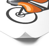 Cycle Racing Oranje racer Poster (Hoek)