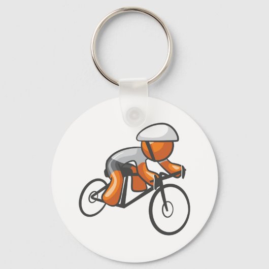 Cycle Racing Oranje racer Sleutelhanger (Achterkant)