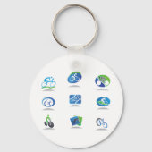 Cycle Racing-pictogrammen Sleutelhanger (Voorkant)