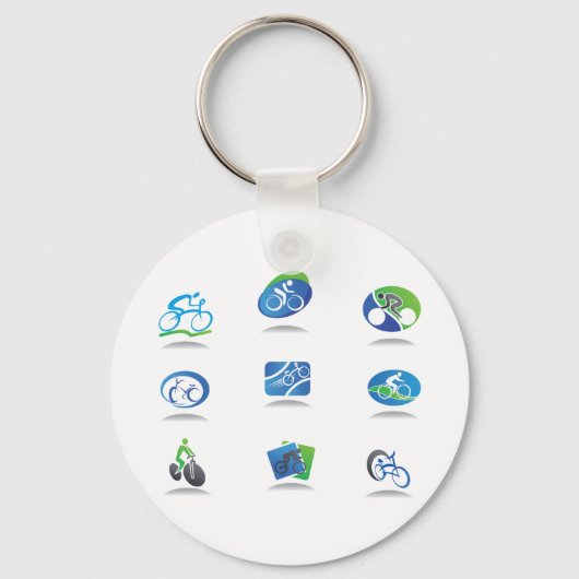 Cycle Racing-pictogrammen Sleutelhanger (Voorkant)
