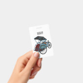 Cycle rickshaw cartoon illustratie badge (Handheld)