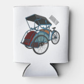 Cycle rickshaw cartoon illustratie blikjeskoeler (Voorkant)