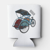 Cycle rickshaw cartoon illustratie blikjeskoeler (Achterkant)