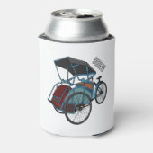 Cycle rickshaw cartoon illustratie blikjeskoeler (Blikje Achterkant)