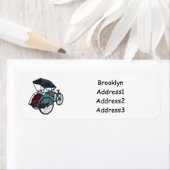 Cycle rickshaw cartoon illustratie etiket (Insitu)