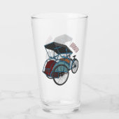 Cycle rickshaw cartoon illustratie glas (Achterkant)