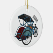 Cycle rickshaw cartoon illustratie keramisch ornament (Rechts)