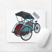 Cycle rickshaw cartoon illustratie muismat (Met muis)