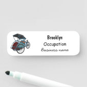 Cycle rickshaw cartoon illustratie naamplaatje (In situ)