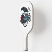 Cycle rickshaw cartoon illustratie pickleball paddle (Links)