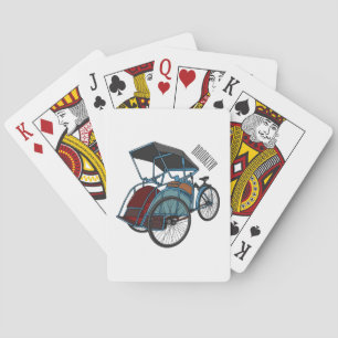 Cycle rickshaw cartoon illustratie pokerkaarten