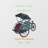 Cycle rickshaw cartoon illustratie raamsticker (Vel)