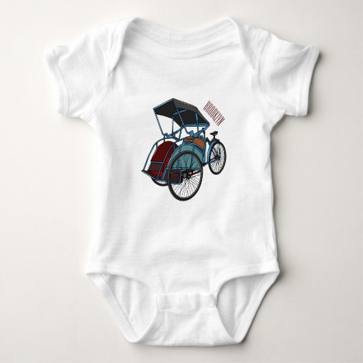 Cycle rickshaw cartoon illustratie romper (Voorkant)