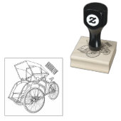 Cycle rickshaw cartoon illustratie rubberstempel (Gestempeld)