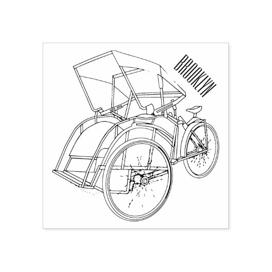 Cycle rickshaw cartoon illustratie rubberstempel (Afrduk)