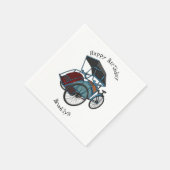Cycle rickshaw cartoon illustratie servet (Hoek)