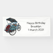 Cycle rickshaw cartoon illustratie spandoek (Horizontaal)