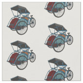Cycle rickshaw cartoon illustratie stof (Close Up)