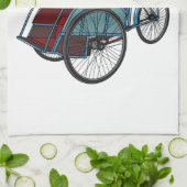 Cycle rickshaw cartoon illustratie theedoek (Gevouwen)