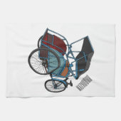 Cycle rickshaw cartoon illustratie theedoek (Horizontaal)