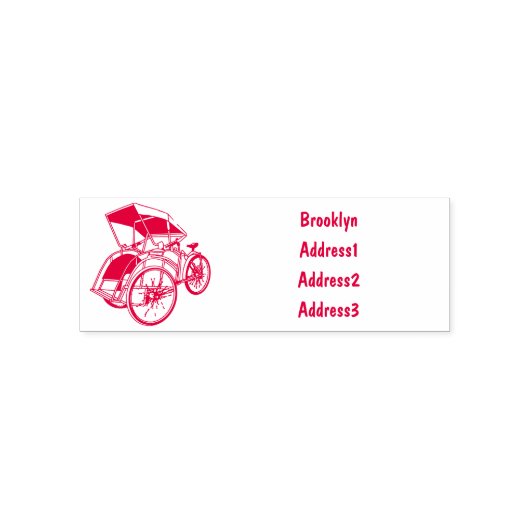 Cycle rickshaw cartoon illustratie  zelfinktende stempel (Design)