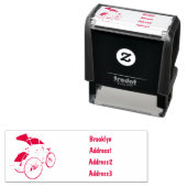 Cycle rickshaw cartoon illustratie  zelfinktende stempel (In situ)